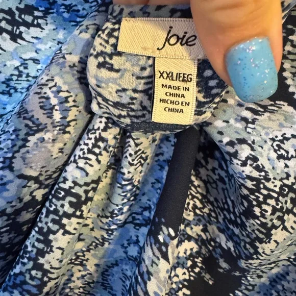 JOIE  PRETTY SHADES OF BLUE PRINT TOP   PLUS: 2X   #6 - Picture 10 of 13